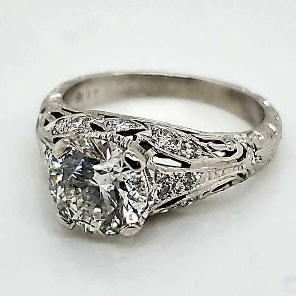 Platinum 2.04 Carat Round Brilliant Cut Diamond Engagement Ring