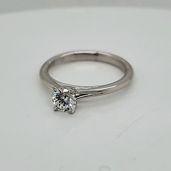 Platinum .50 Carat Round Diamond Solitaire Engagement Ring