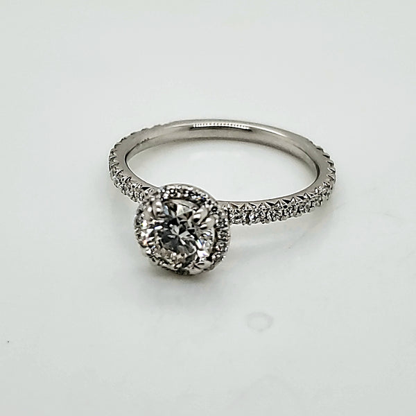 Platinum .70 Carat Round, Brilliant Cut Diamond Solitaire Engagement Ring