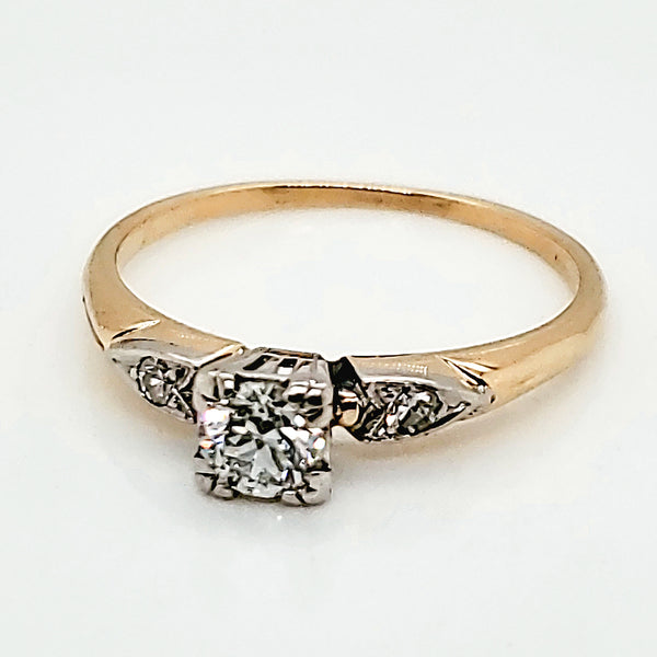 Vintage .34 Carat European Cut Diamond Engagement Ring