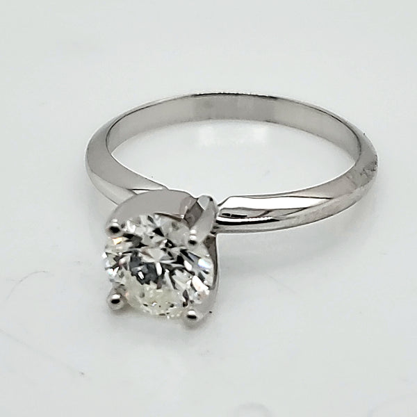 Platinum 1.04 Carat European Cut Diamond Engagement Ring