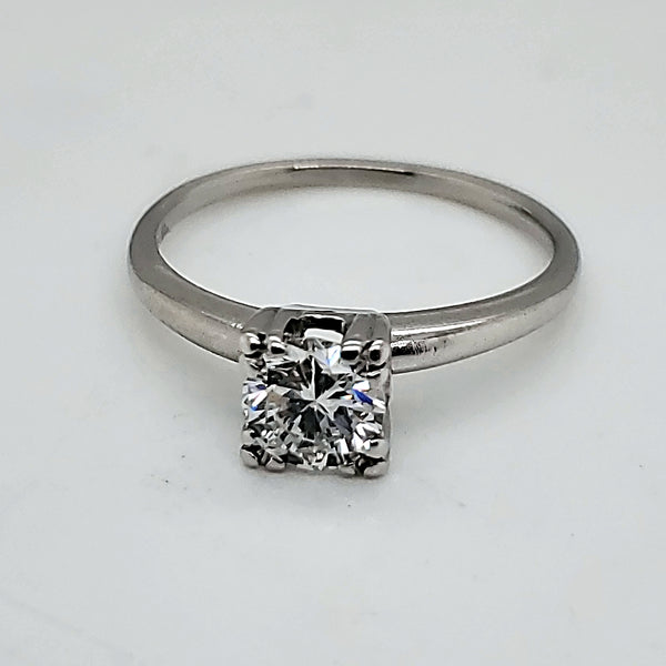 Platinum .55 Carat Transitional Cut Diamond Engagement Ring