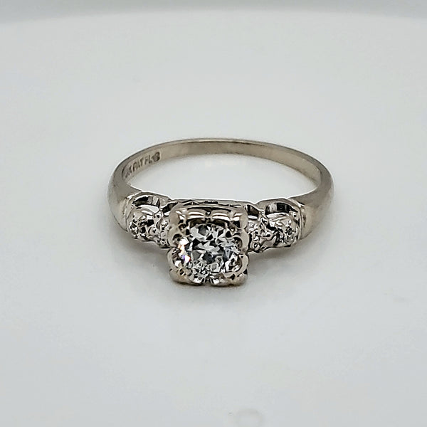 Vintage .33 Carat European Cut Diamond Engagement Ring