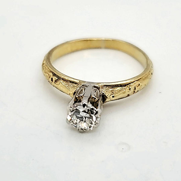.42 Carat Vintage Round European Cut Diamond Engagement Ring