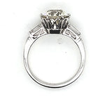 2.75 Carat Mine Cut Diamond Platinum Engagement Ring