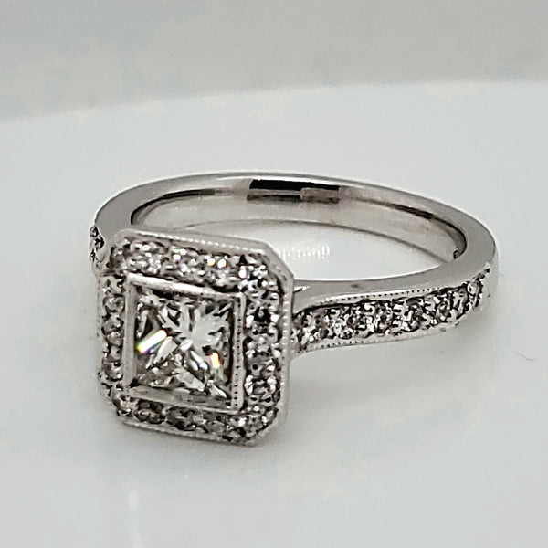 18kt White Gold Princess Cut Diamond Engagement Ring