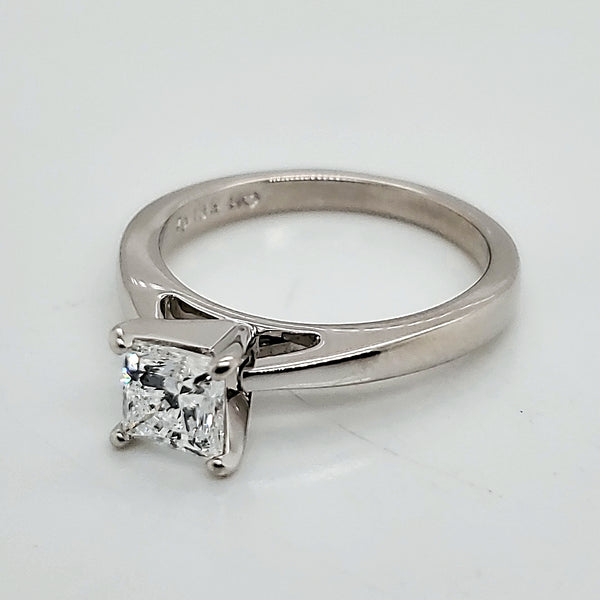 18kt White Gold .97 Carat Celebration Princess Cut Diamond EngagementRing