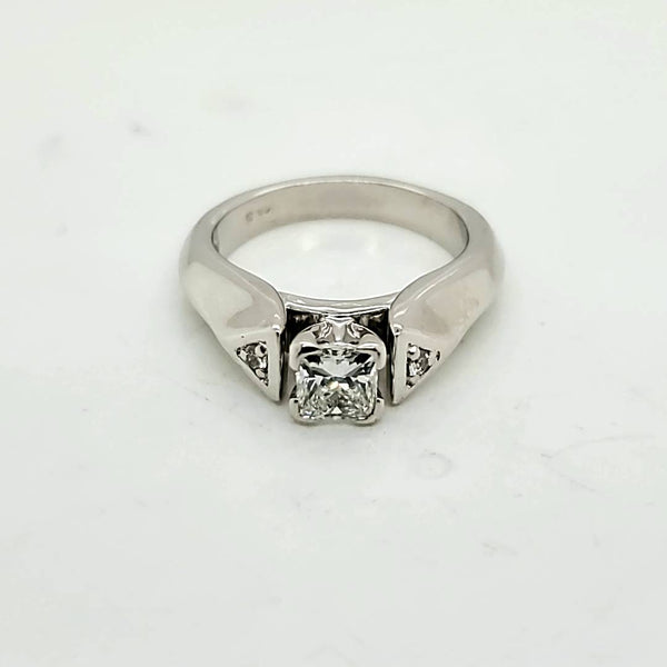 14kt White Gold .57 Carat Princess Cut Diamond Engagement Ring