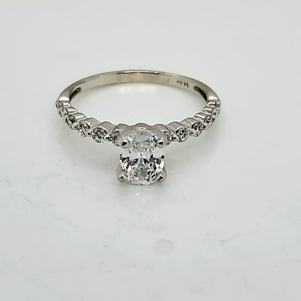 14kt White Gold .72 Carat Oval Diamond Engagement Ring