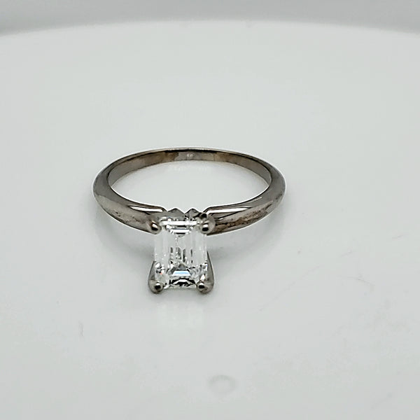.90 Emerald Cut Diamond Engagement Ring