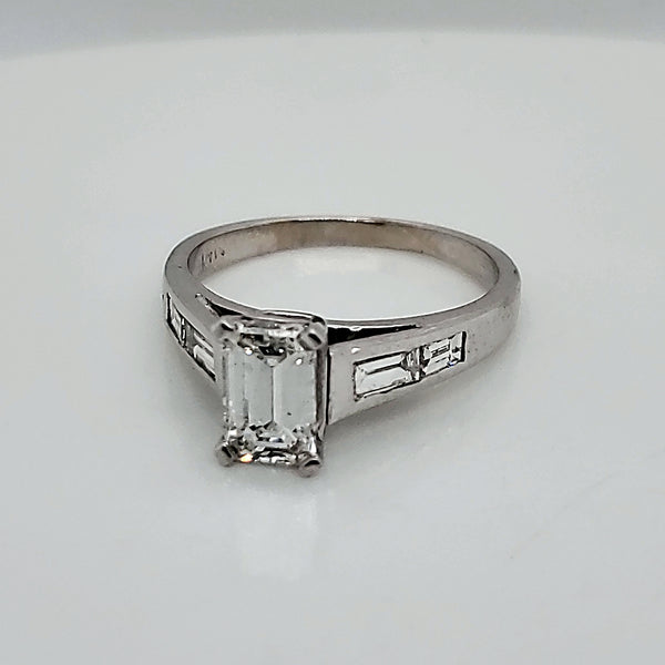 .88 Carat Emerald Cut Diamond Engagement Ring