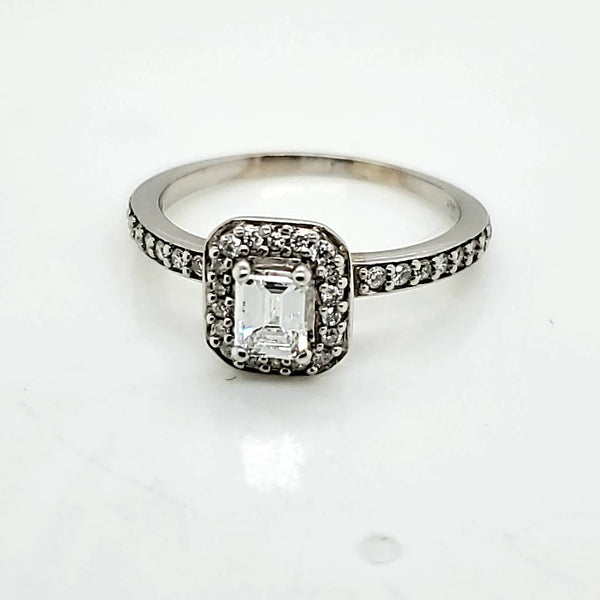 14kt White Gold .50 Carat Emerald Cut Diamond Engagement Ring