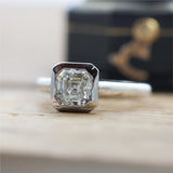 14kt White Gold 1.35 Carat Asscher Cut Diamond Engagement Ring
