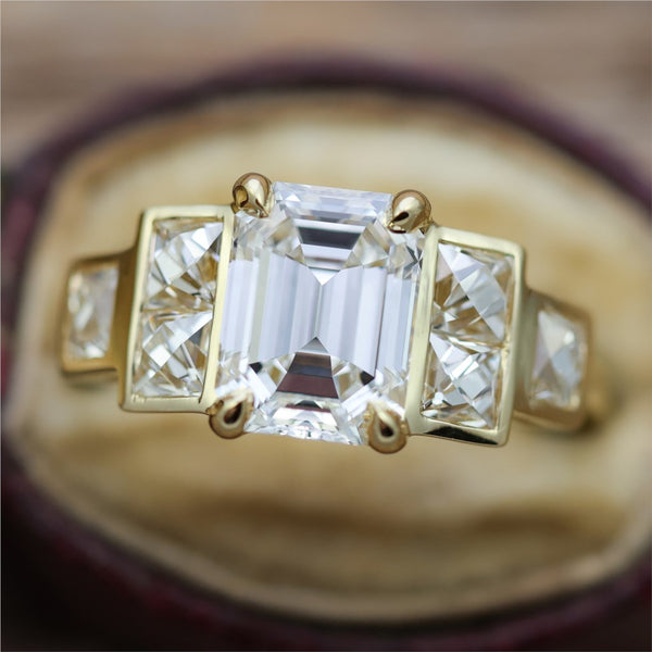 2.64 Carat Emerald Cut Diamond Engagement Ring