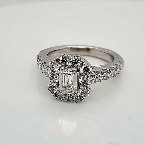 18kt White Gold .50 Carat Emerald Cut Diamond Engagement Ring