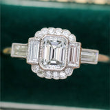 Platinum .50 Carat Emerald Cut Diamond Engagement Ring