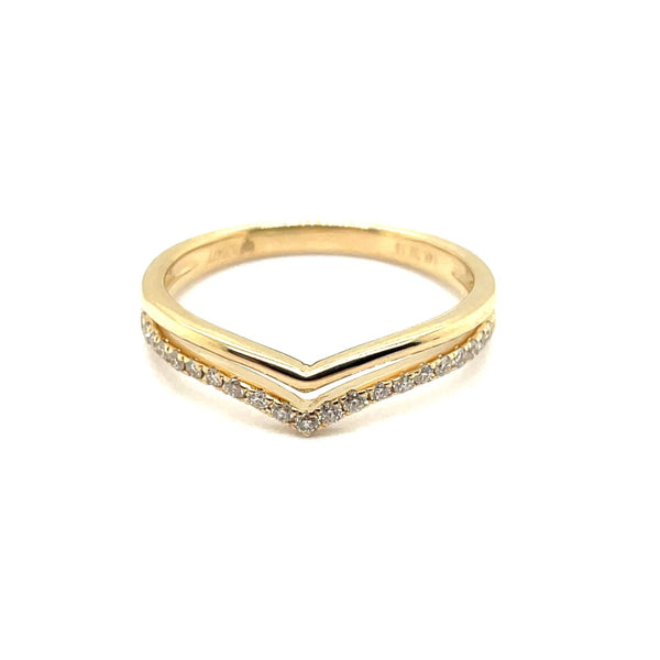 14kt Yellow Gold 0.16Ctw Diamond Curved Wedding Band