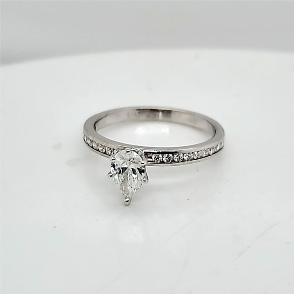14kt White Gold .50 Carat Pear Shaped Diamond Engagement Ring