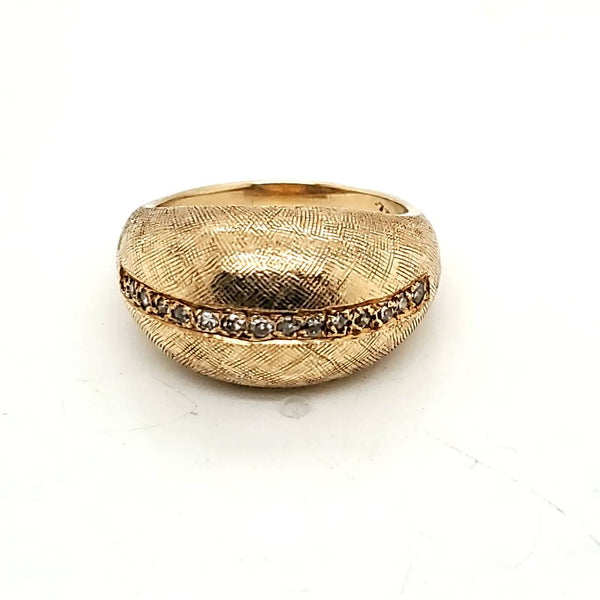 14kt Yellow Gold and Diamond Dome Ring
