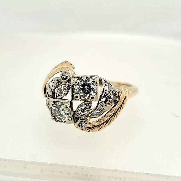 Vintage 14kt Yellow Gold and Diamond Ring
