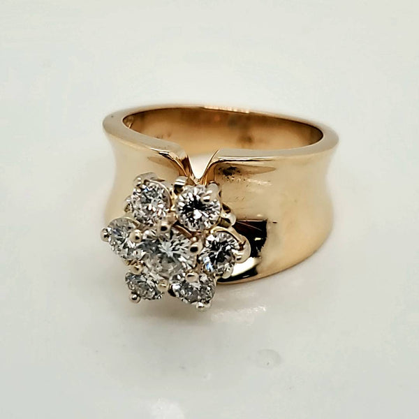 14kt Yellow Gold Diamond Cluster Ring