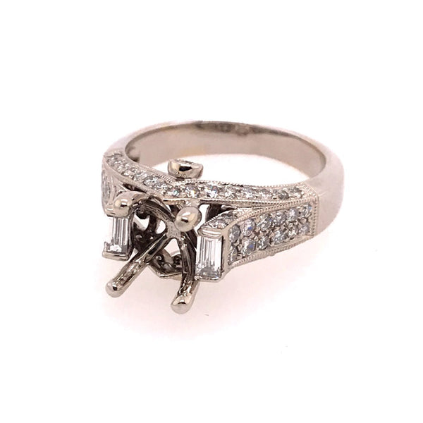 18Kt White Gold And Diamond Engagement Ring Mounting