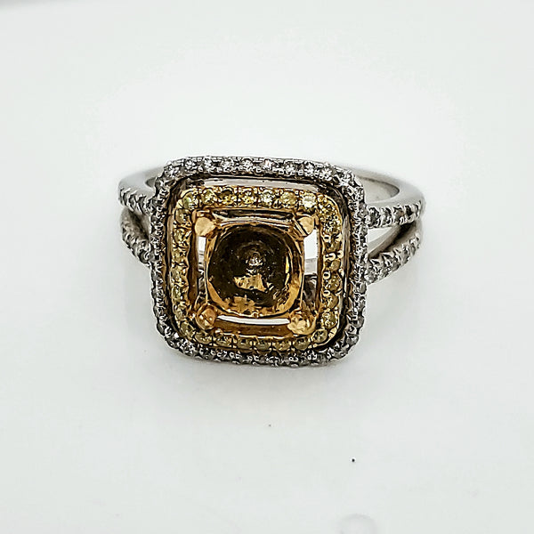 18kt gold White and Fancy Yellow Diamond Mounting