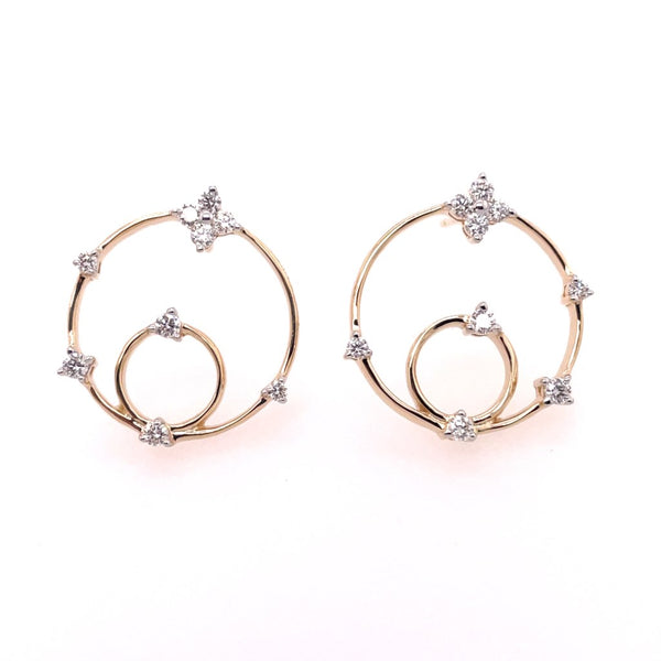 14kt Yellow Gold Spiral Diamond Earrings
