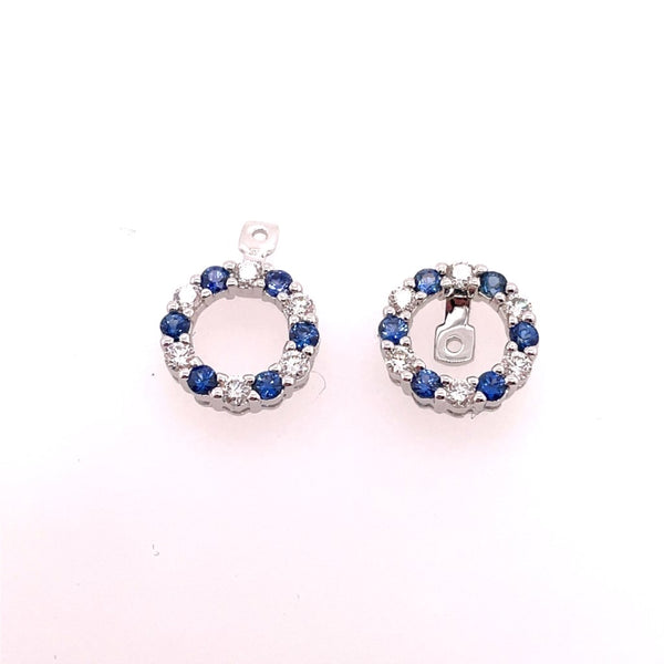 14Kt White Gold Diamond And Sapphire Versatile Earring Jackets