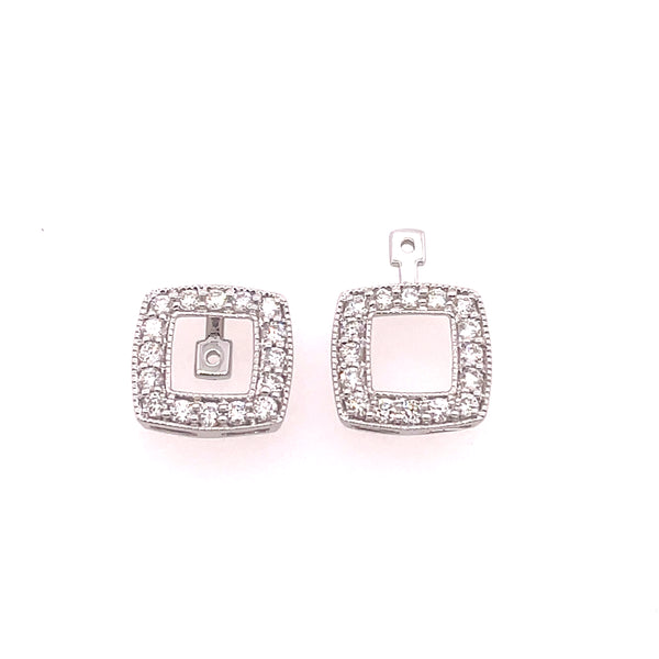 14kt White Gold Diamond Earring Jackets