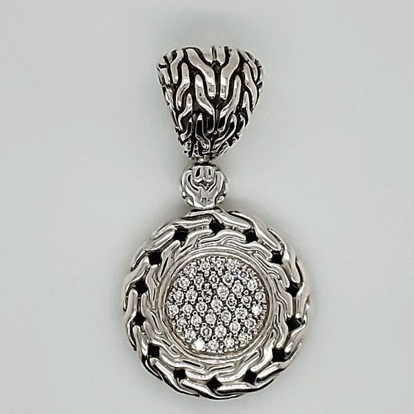 Pre - Owned John Hardy sterling Silver and Diamond Pendant