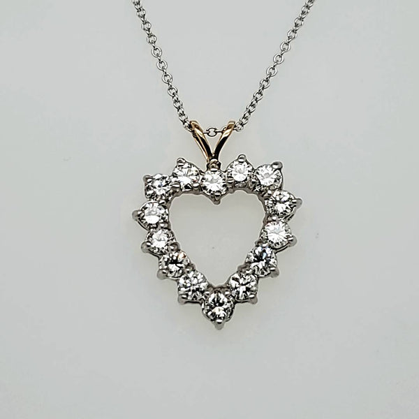 1.10 carat total weight diamond heart pendant