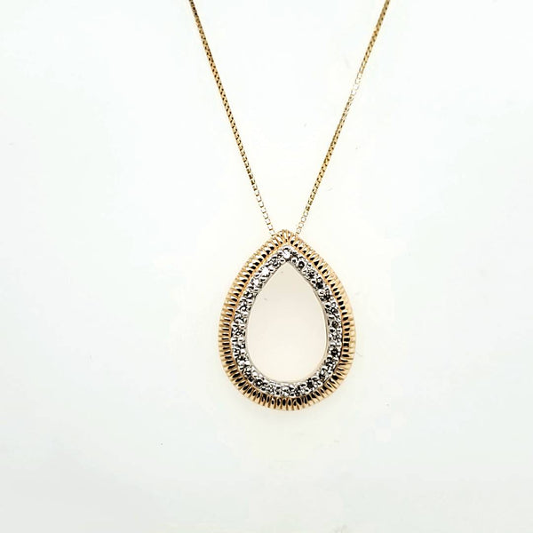 14kt Yellow Gold and Diamond Pendant Necklace
