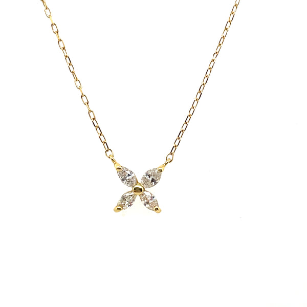 18kt Yellow Marquise Cut Diamond Necklace