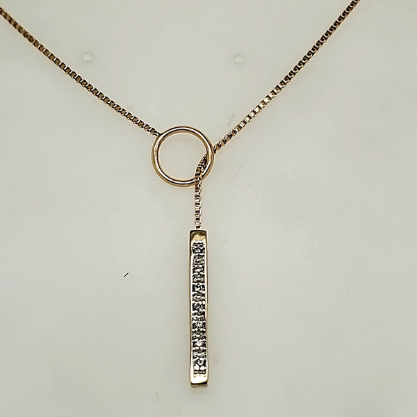14kt Yellow Gold and Diamond Lariat Necklace