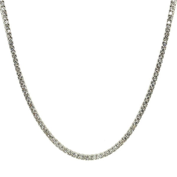 14kt White Gold 18"" Diamond Tennis Necklace