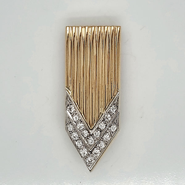 Vintage 14kt Yellow Gold and Diamond Brooch/Pendant