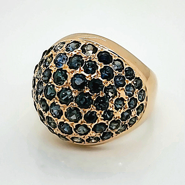 18kt Yellow Gold Sapphire Dome Ring