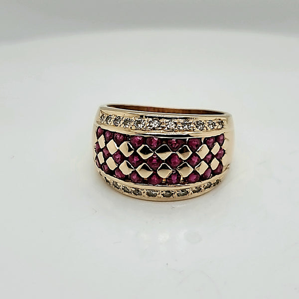 14kt Yellow Gold Ruby and Diamond Ring