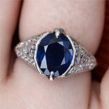 Platinum Sapphire and Diamond Filigree Ring