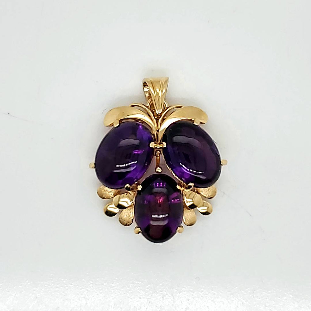 18kt Yellow Gold Amethyst Pendant Necklace