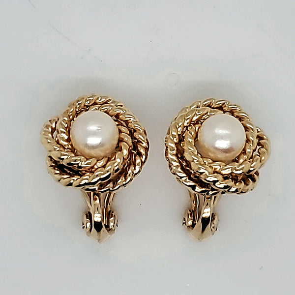 Vintage Pearl Knot Earrings