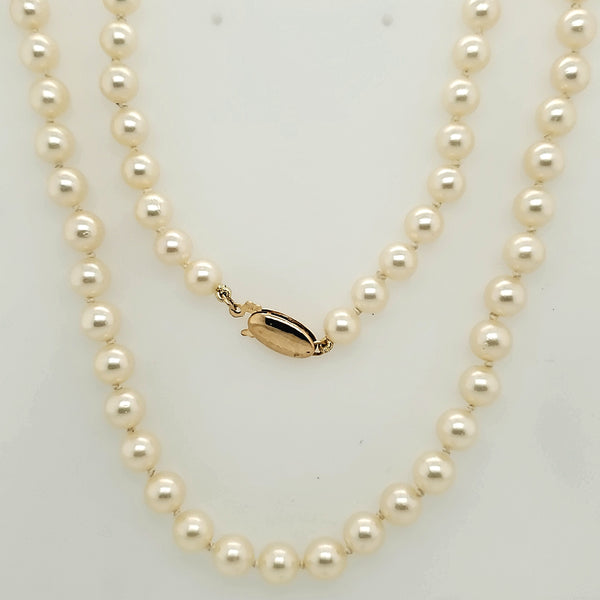 6X5.5Mm 32"" Strand Cultured Akoya Pearl Necklace