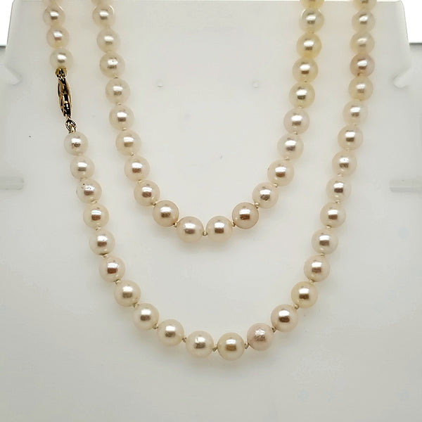 30"" Cultured Akoya Pearl Necklace