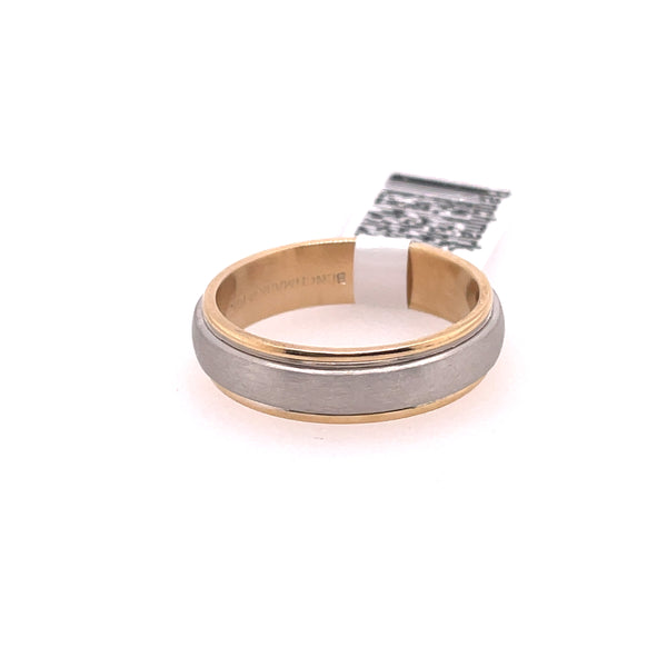 Benchmark 14Kt Two Tone Comfort Fit Mens Wedding Band
