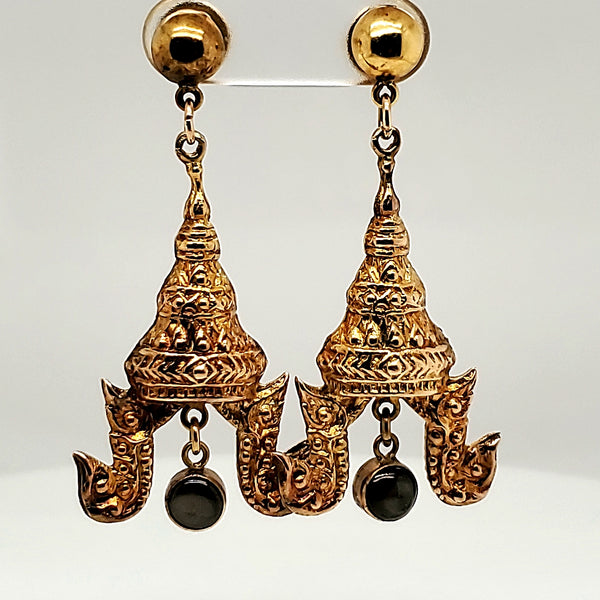 Vintage Thai 14kt Dangle Earrings