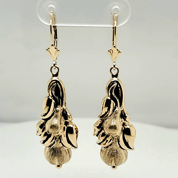 Antique Victorian 10Kt Yellow Gold Dangle Earrings