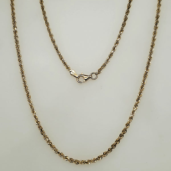 17"" 14kt Yellow Gold Rope Chain