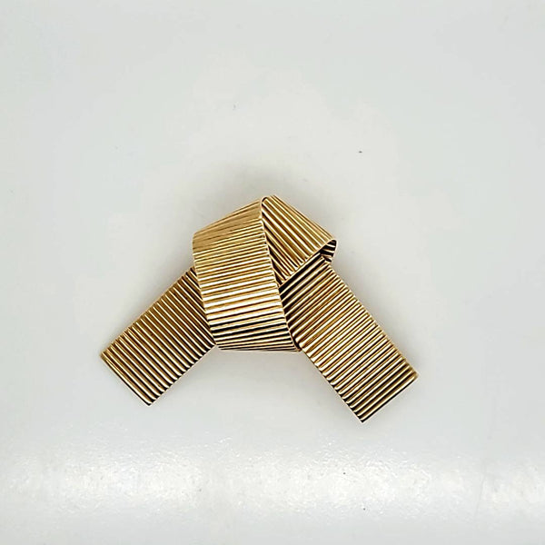 Vintage 14kt Yellow Gold Tiffany & Co. Knotted Fluted Brooch
