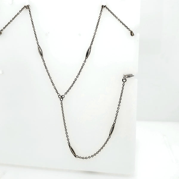 Art Deco 14kt white gold Y chain necklace